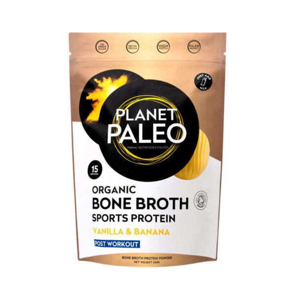 Planet Paleo Bone Broth Sports Protein Vanilla & Banana (L) 240g