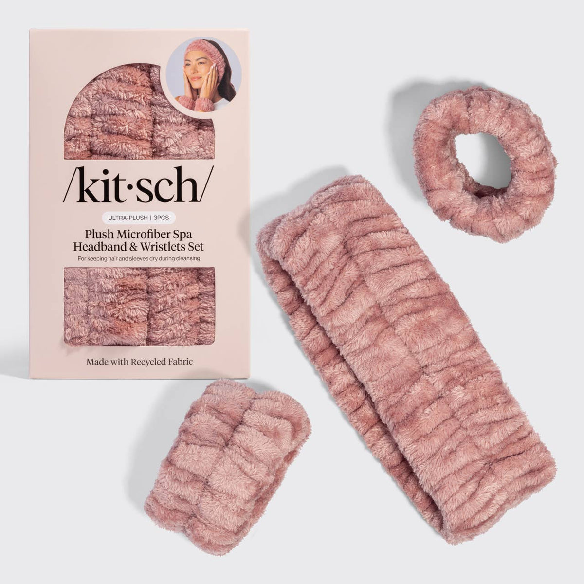 Kitsch spa-pannband och handledsband 3 delar – Terracotta