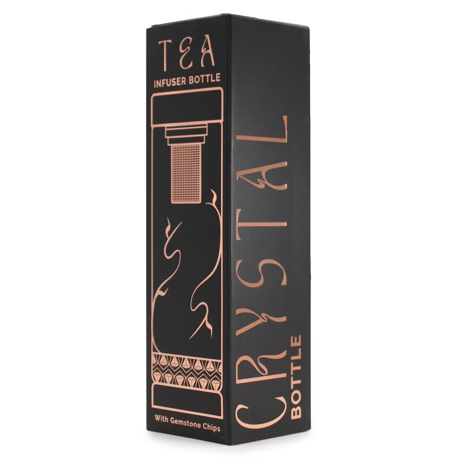 Glasflaska med tesil 500 ml – rosenkvarts