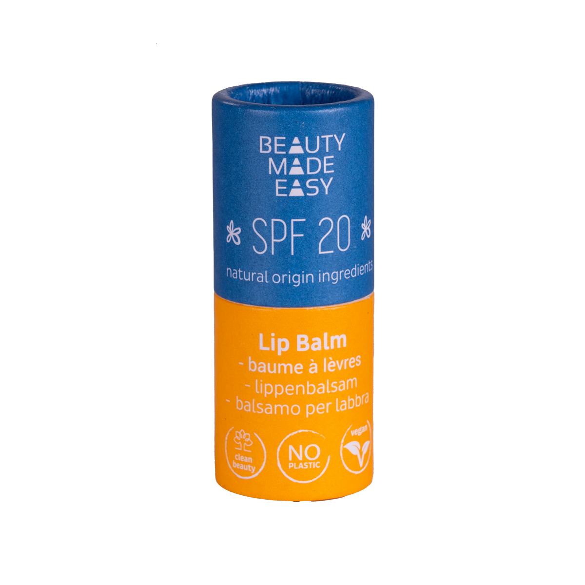 Paper tube Lip Balm - SPF 20 - DOUBLE PACK with 2 lip balms 