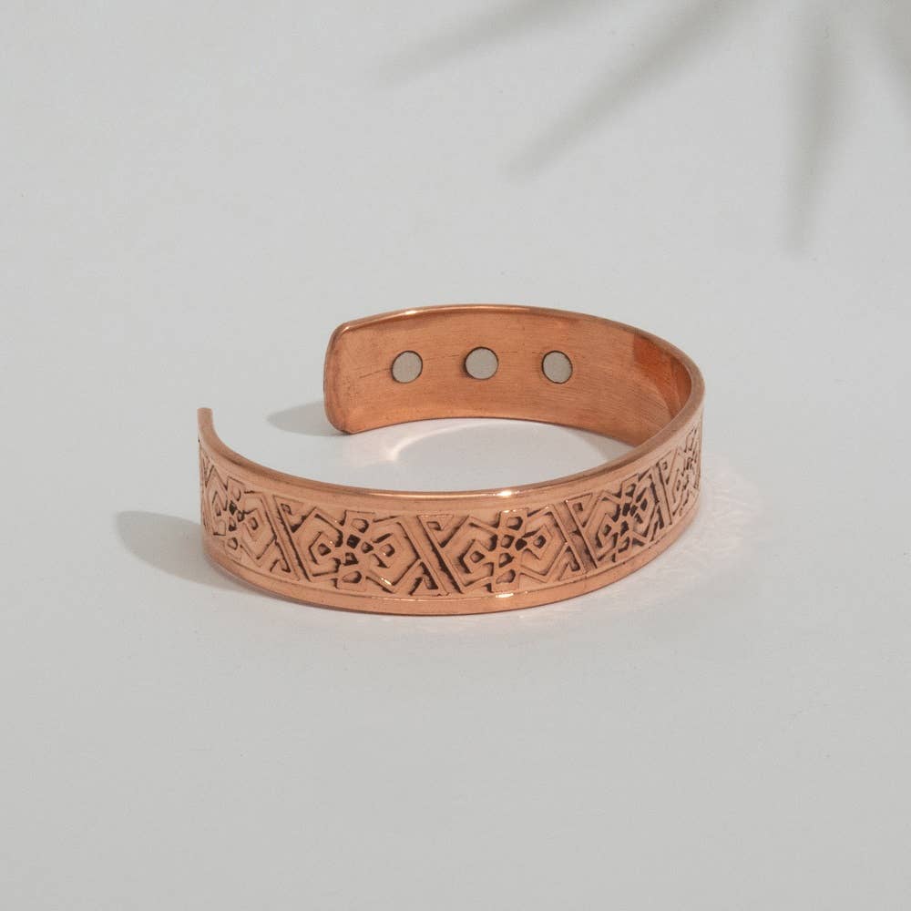 Koppararmband Ornament & 6 neodymmagneter