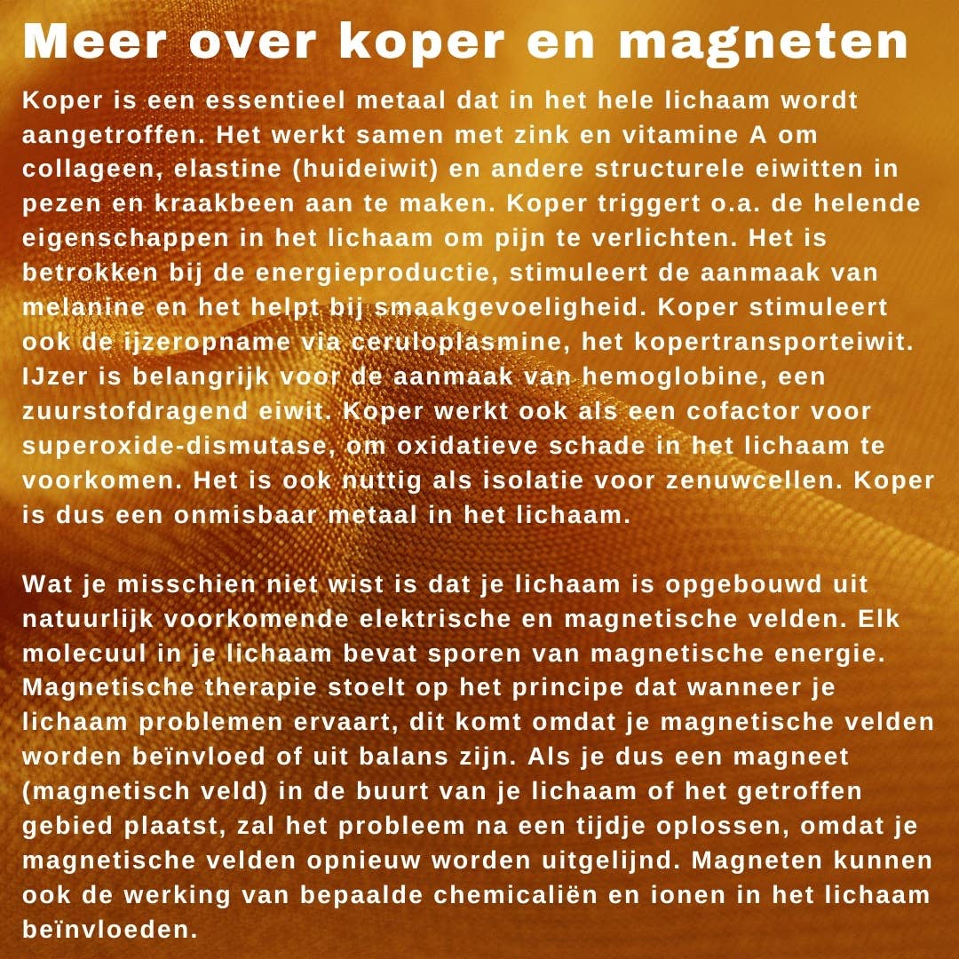 Kuparinen magneettirannekoru 14 magneetilla | 99,9 % kupari