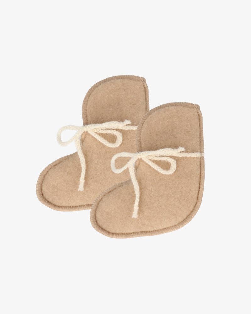 Lampaanvillaiset vauvan tossut - Beige (0-3 kk)