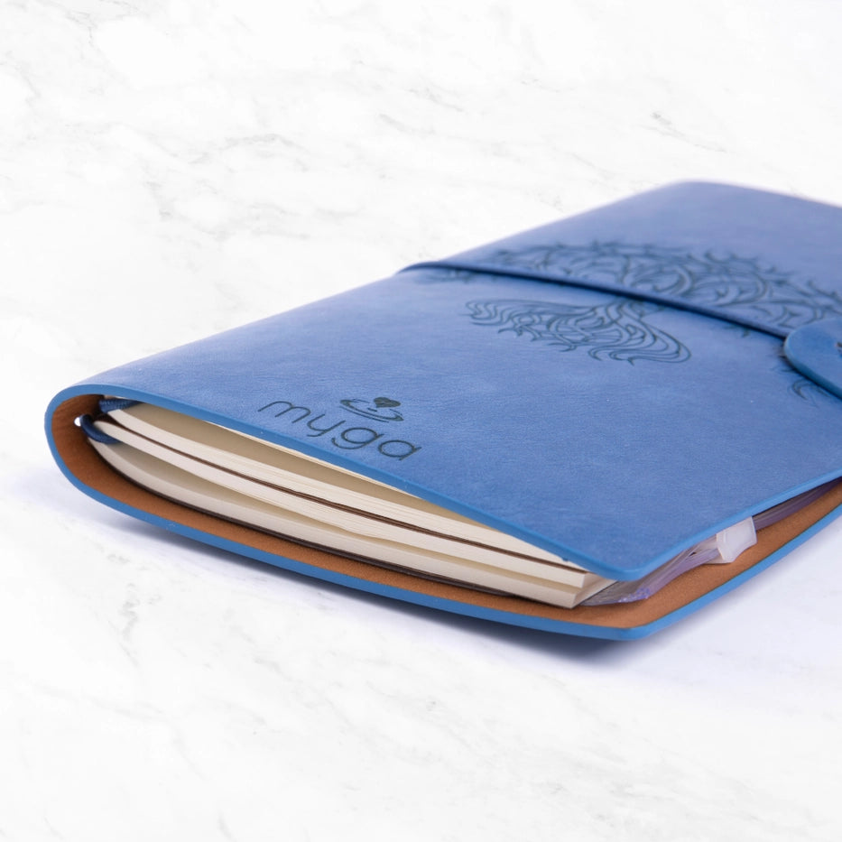 Muistikirja Tree of Life Blue with Fluorite