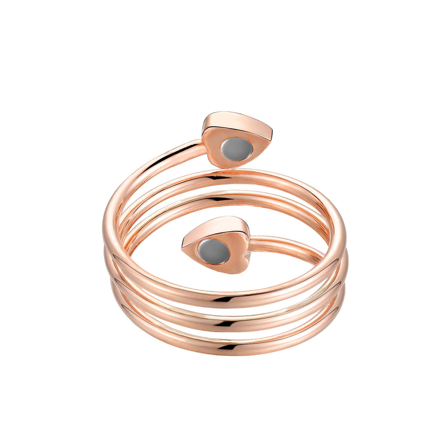 Magnetic copper health ring with hearts