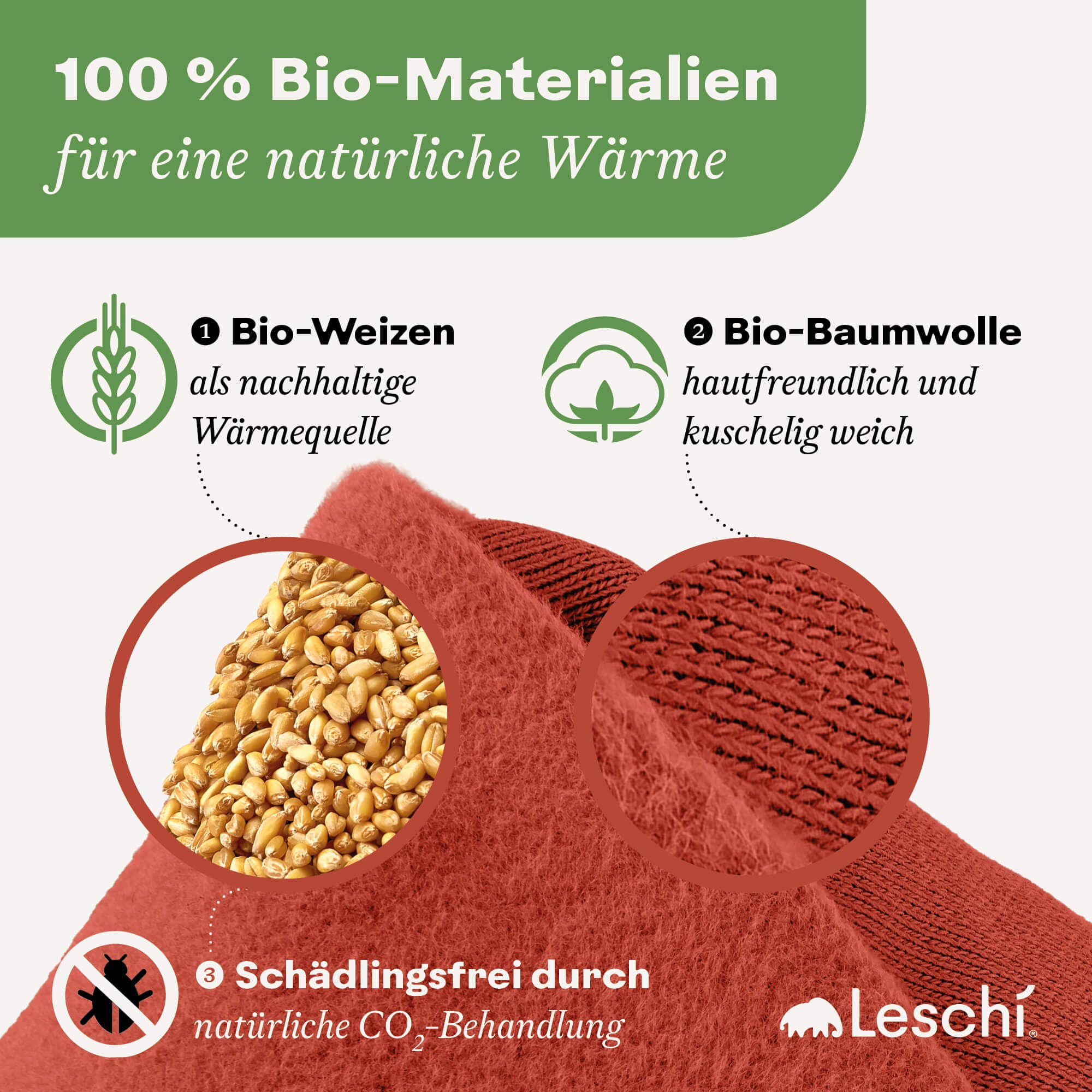 Organic grain pillow for microwave, neck heating pad fox: Goldbraun
