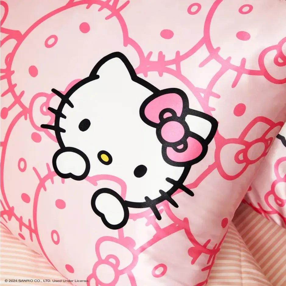 Kitsch Hello Kitty x Kitsch Pillowcase - Pink Kitty Faces