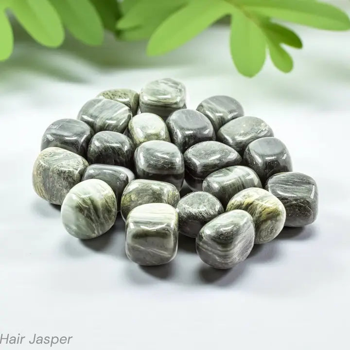 Rumpuhiottu Green Hair Jasper 2-3cm