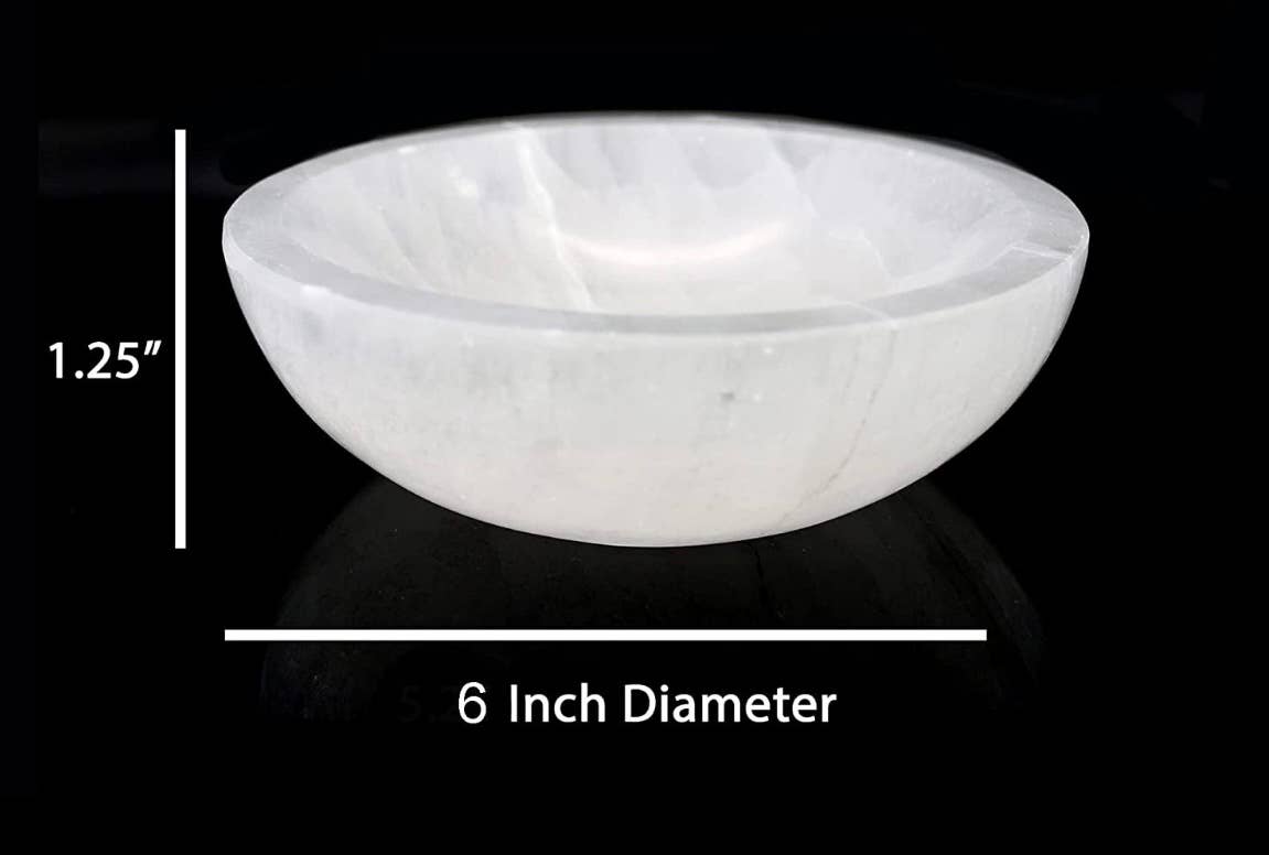 Selenite Bowl Round 6cm and 8cm White