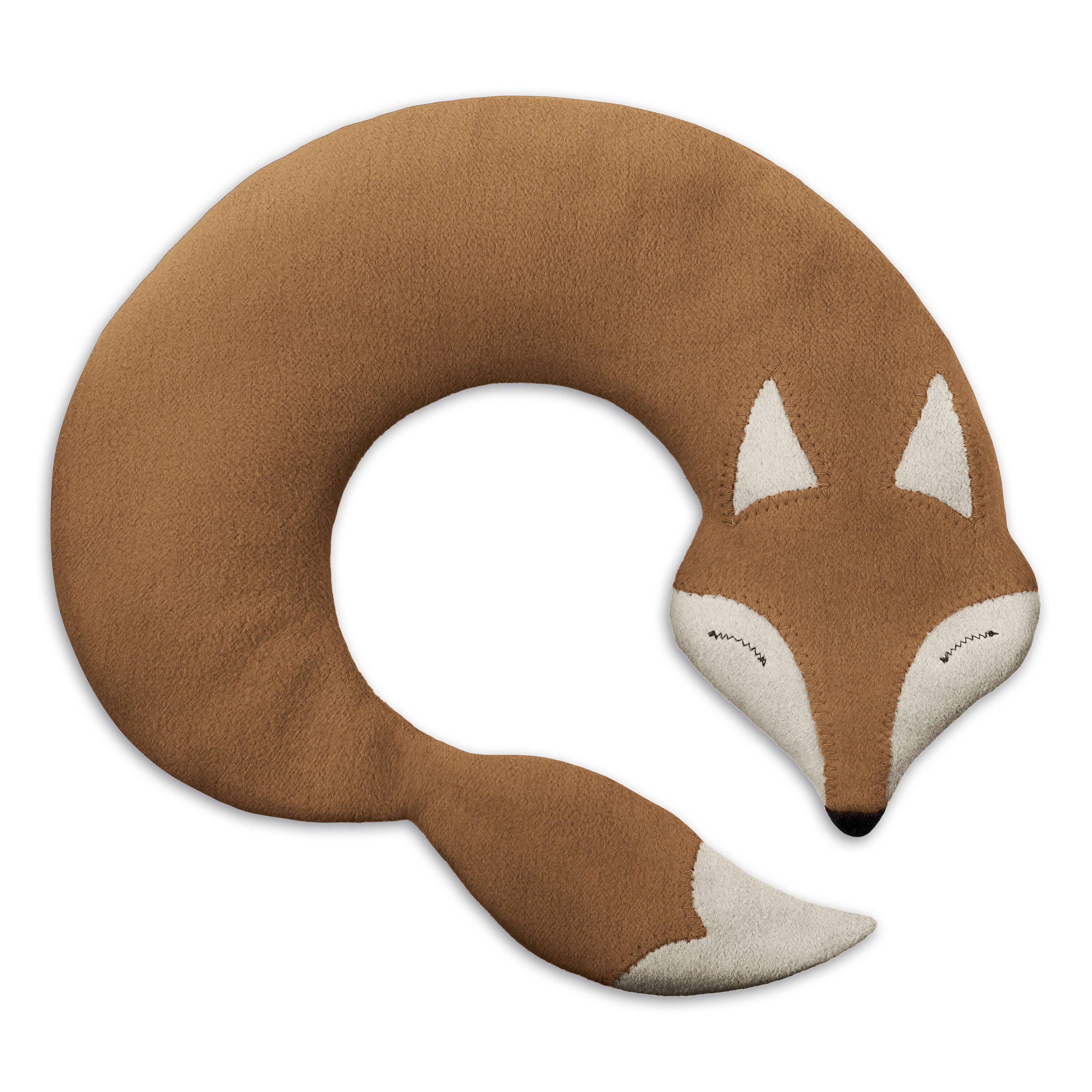 Organic grain pillow for microwave, neck heating pad fox: Goldbraun