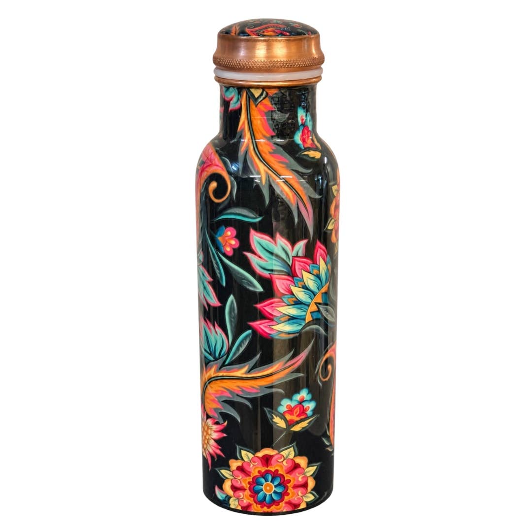 Floral Paisley kuparipullo 1 L | 100 % puhdasta kuparia