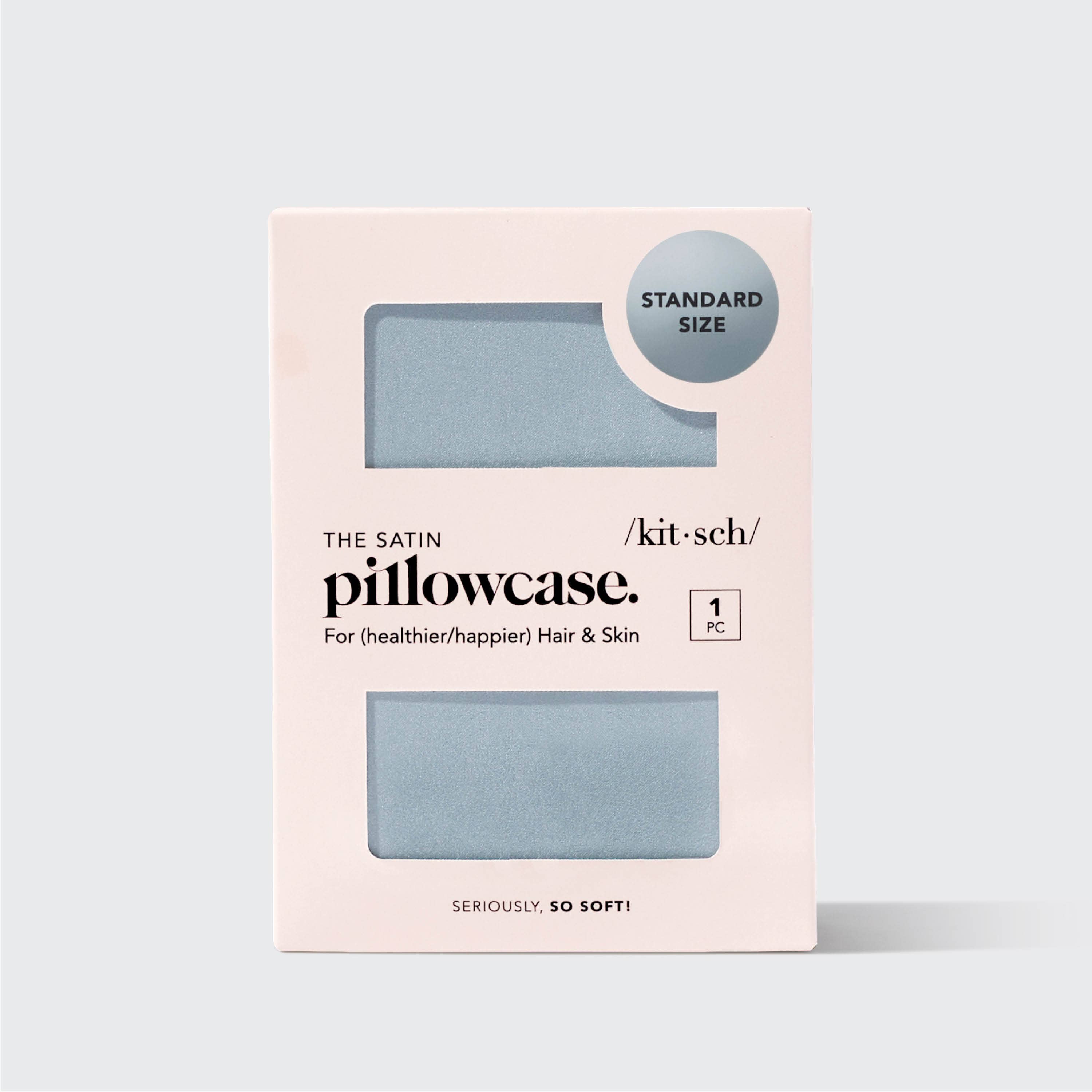 Kitsch The Satin Pillowcase - Haze Blue - satiinityynyliina