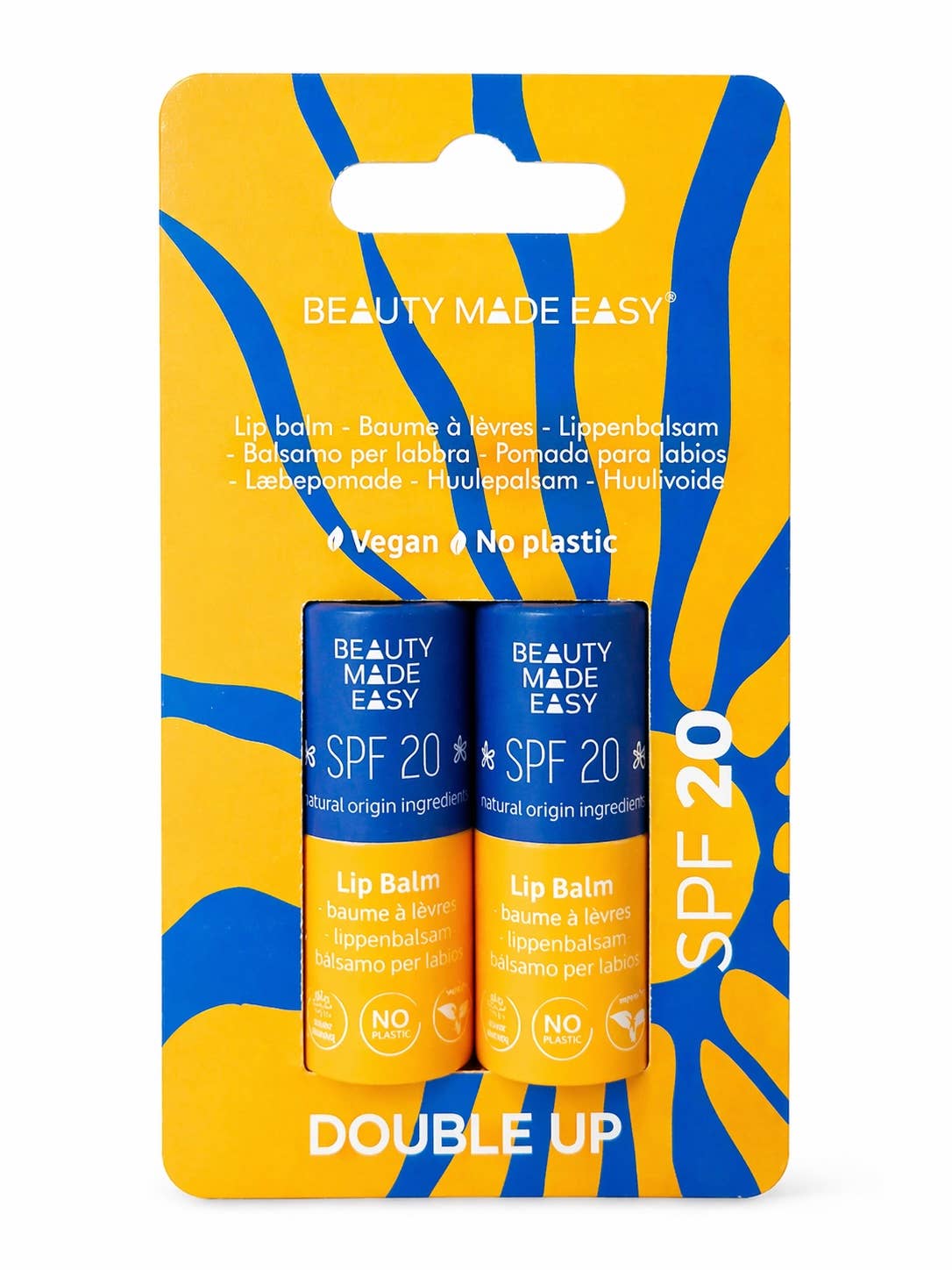 Paper tube Lip Balm - SPF 20 - DOUBLE PACK with 2 lip balms 