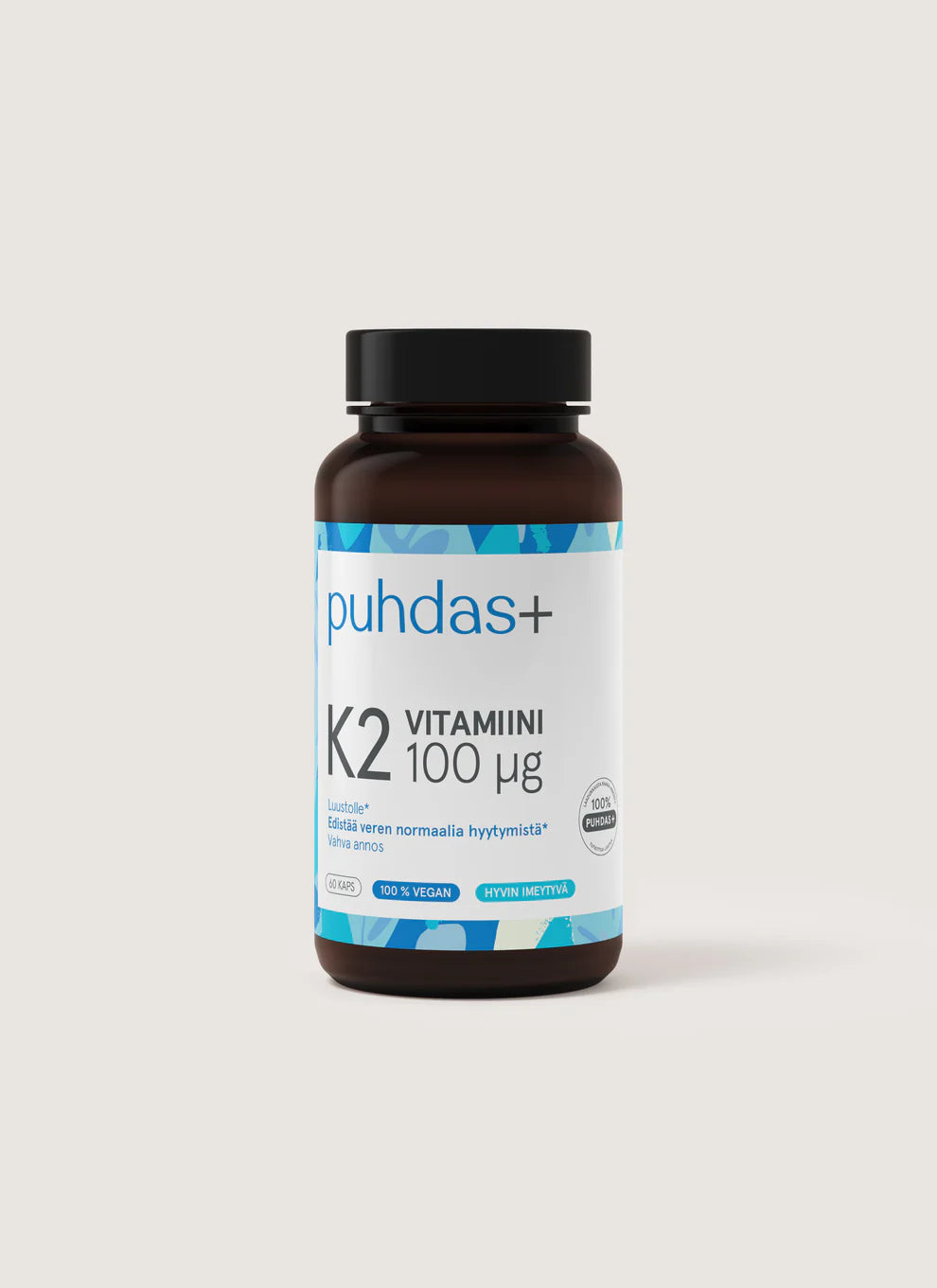 puhdas+ K2 vitamiini 100ug, 60kps.