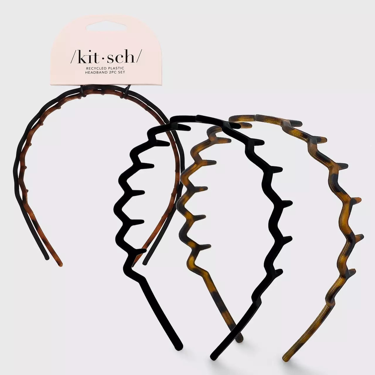 Kitsch Zig Zag Hiuspanta 2 kpl - tumma