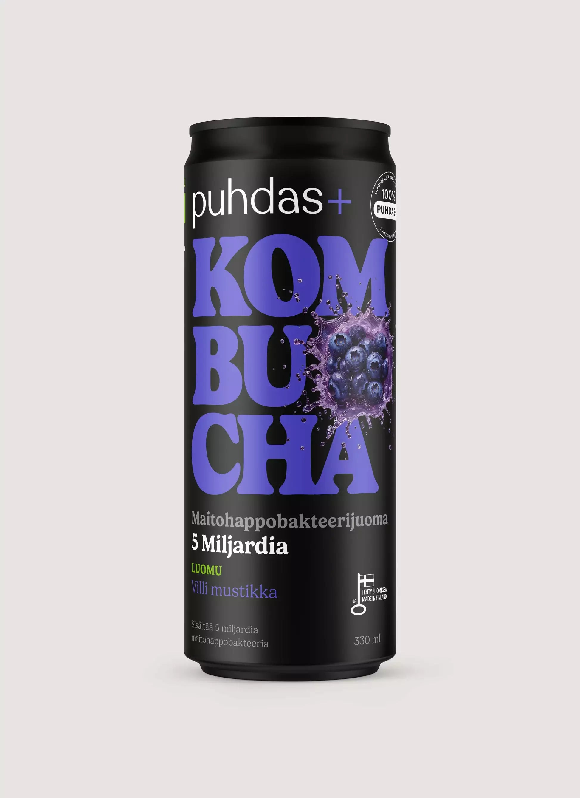 puhdas+ Kombucha Villimustikka (L) 330ml
