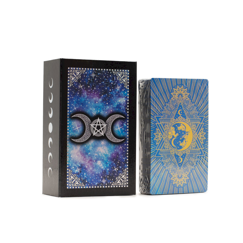 Blue Foil Tarot Set - Moon Face with Booklet